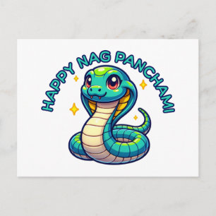 Postal Cute Naga Panchami Blue Cobra