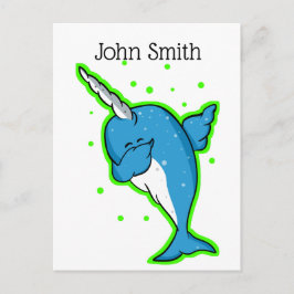 Postal Cute Narwhal Dabbing