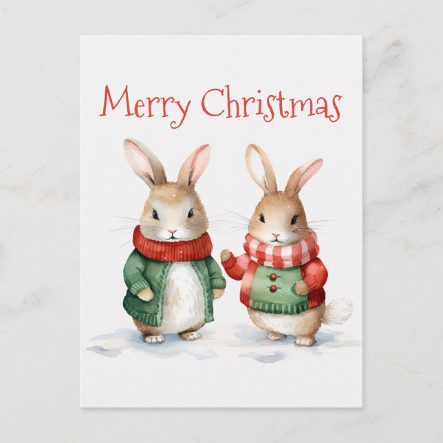 Postal Cute Navidades Bunnies (Anverso)