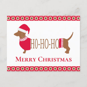 Postal Cute Navidades Dachshund Dog