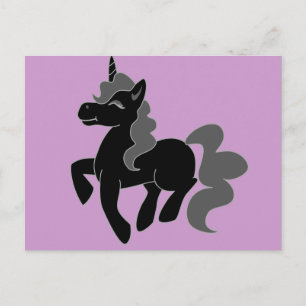 Postal Cute negro unicornio