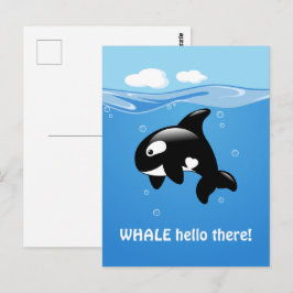 Postal Cute Orca WHALE (Bueno) Hola