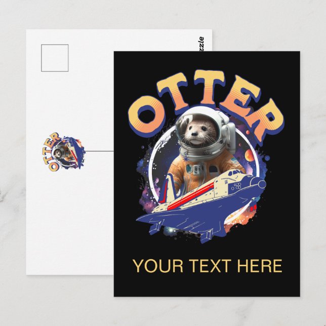 Postal Cute Otter Astronaut Outer Space Shuttle Cadet (Anverso / Reverso)