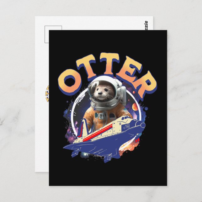 Postal Cute Otter Astronaut Outer Space Shuttle Cadet (Anverso / Reverso)
