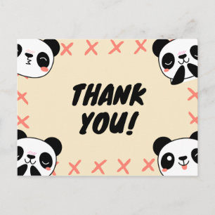 Postal Cute Panda Gracias
