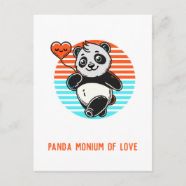 Postal Cute Panda "Panda-monium of Love"