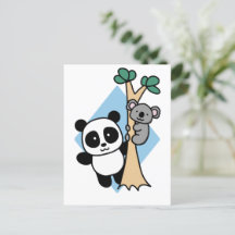 Cute Panda y Koala - Amanda Roos Postcard