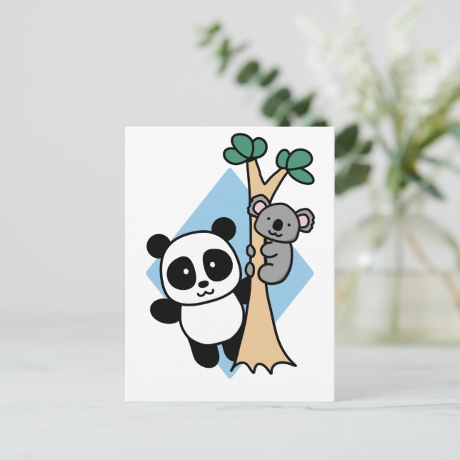 Postal Cute Panda y Koala - Amanda Roos Postcard (Anverso de pie)