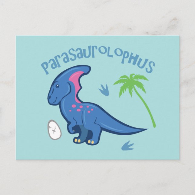 Postal Cute Parasaurolophus (Anverso)