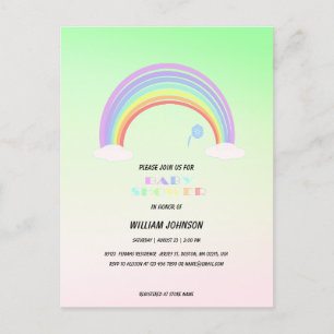 Postal Cute Pastel Flor de gradiente de arcoiris Nombre d