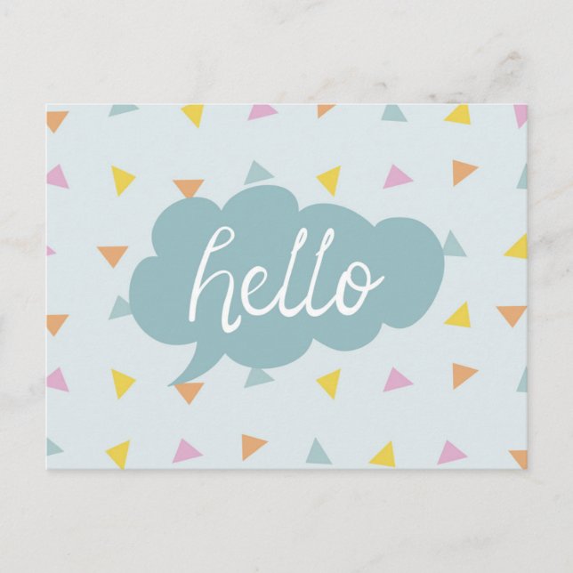 Postal Cute Pastel Hello (Anverso)