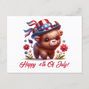 Postal Cute Patriotic Buffalo Fort De Julio