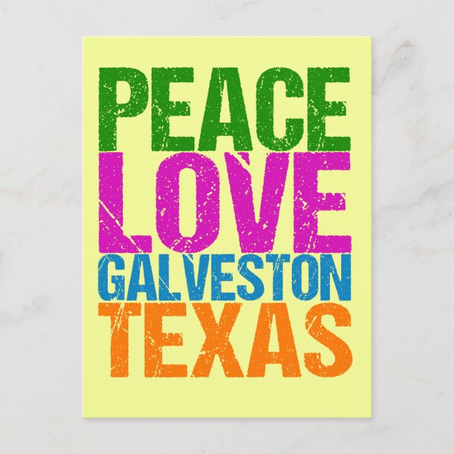 Postal Cute Peace Love Galveston Texas (Anverso)