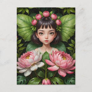 Postal Cute Peony Fairy
