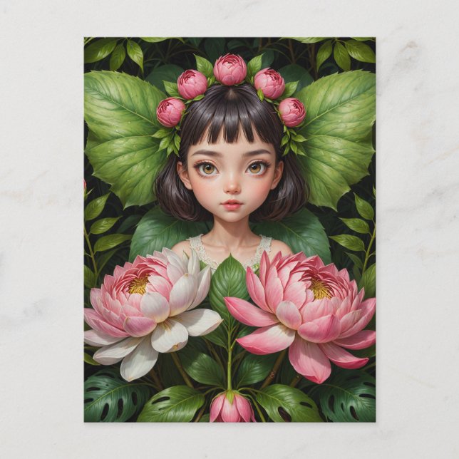 Postal Cute Peony Fairy (Anverso)