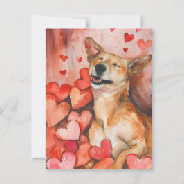 Postal Cute perro del día de San Valentín