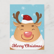 Cute Personalizable Feliz Navidad Reindeer Card