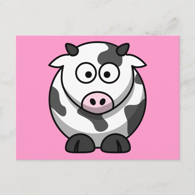 Postal Cute Personalizado Cow (Anverso)