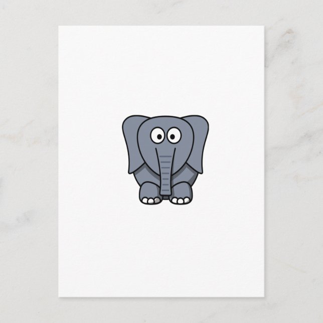 Postal Cute Personalizado Elephant Clipart (Anverso)