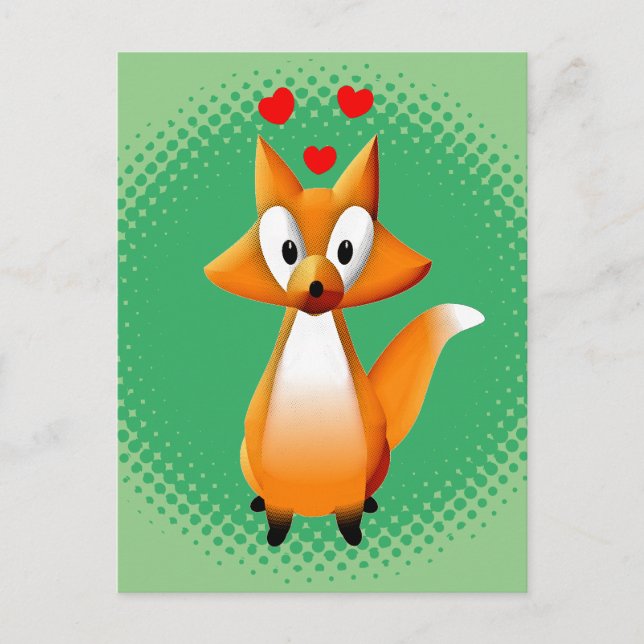 Postal Cute Personalizado Fox Animal (Anverso)
