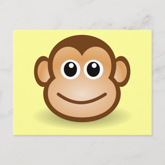 Postal Cute Personalizado Happy Monkey Face (Anverso)