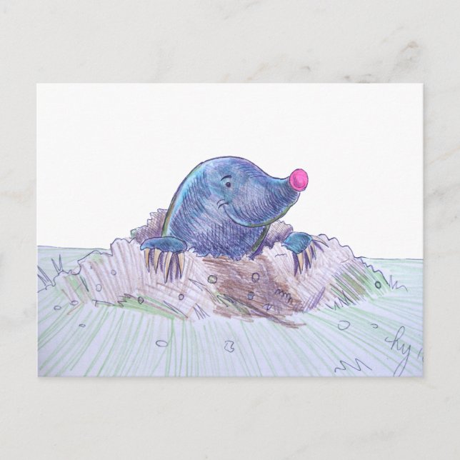 Postal Cute Personalizado Mole y Molehill (Anverso)