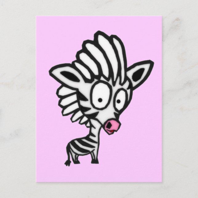 Postal Cute Personalizado Zebra (Anverso)