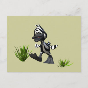 Postal Cute Personalizado Zebra Duck
