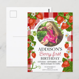 Postal Cute Photo Red Blue Berry Sweet Cumpleaños 1