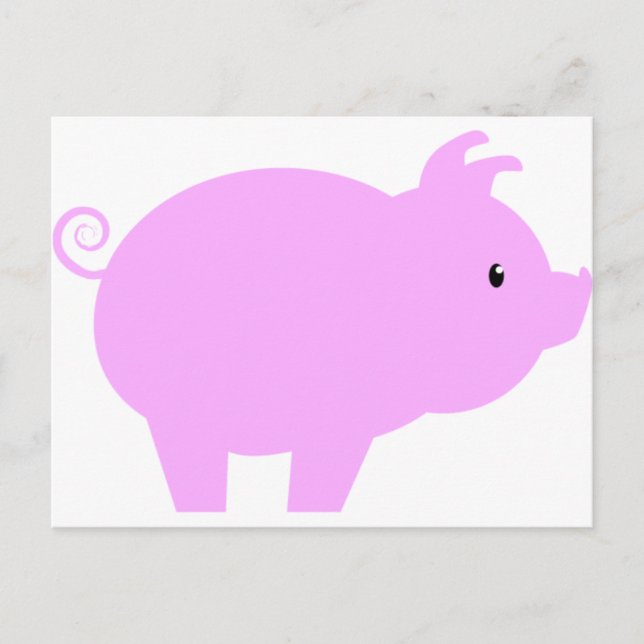 Postal Cute Piglet Silhouette (Anverso)