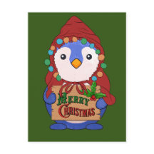 Cute pinguin desea feliz Navidad Throw