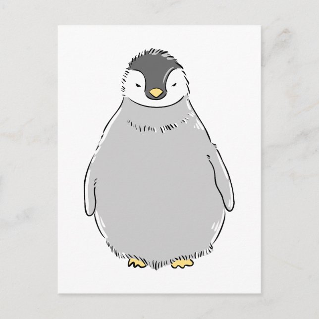 Postal Cute pingüino (Anverso)