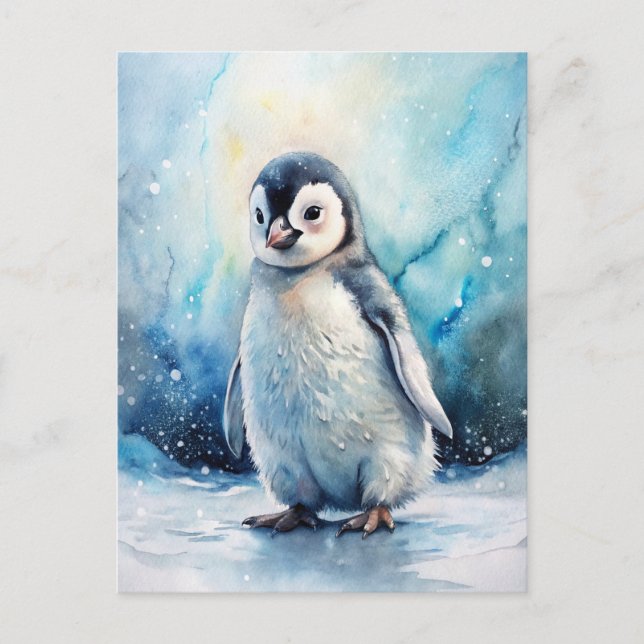 Postal Cute pingüino (Anverso)