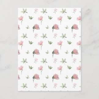 Postal Cute Pink Flowers Spring Floral Card.