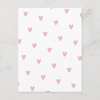 Postal Cute Pink Little Hearts Love Card.