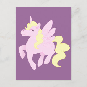 Postal Cute Pink Unicorn Pegasus (Unipeg)