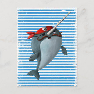Postal Cute Pirate Narwhal