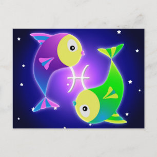 Postal Cute Pisces Zodiac