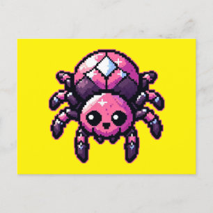 Postal Cute Pixel Spider