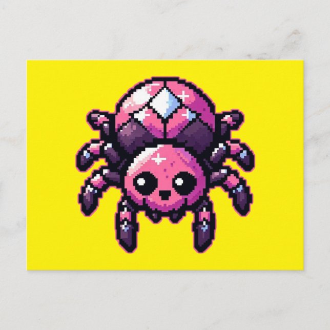 Postal Cute Pixel Spider (Anverso)