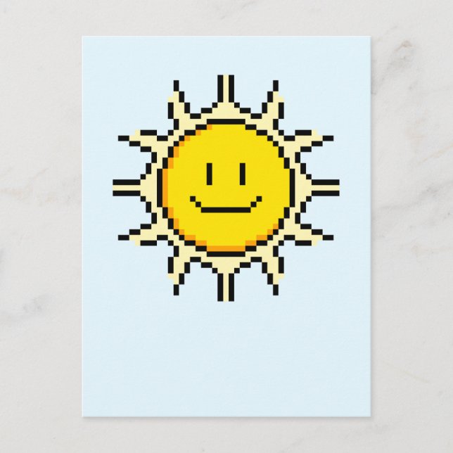 Postal Cute Pixel Sun (Anverso)