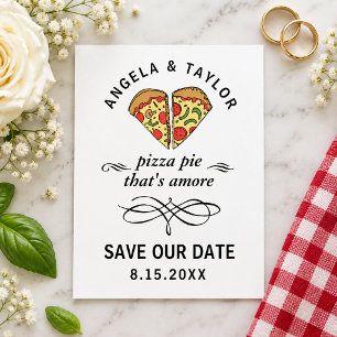 Postal Cute Pizza Pie Amore Boda Save the Date