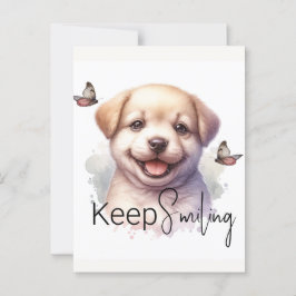 Postal Cute Puppy Sigue Sonriendo Personalizado