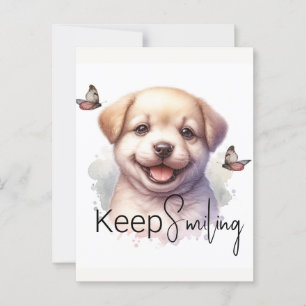 Postal Cute Puppy Sigue Sonriendo Personalizado
