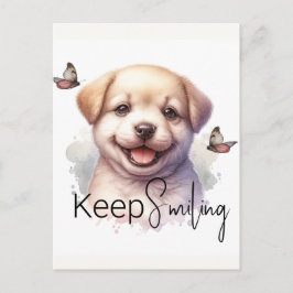 Postal Cute Puppy Sigue Sonriendo Personalizado