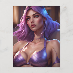 Postal Cute Purple Hair