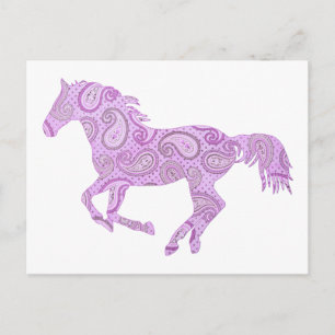 Postal Cute Purple Paisley Horse