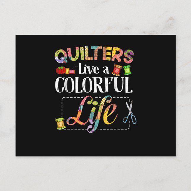 Postal Cute Quilters Quilters Quilters Fans Vive Vida Col (Anverso)