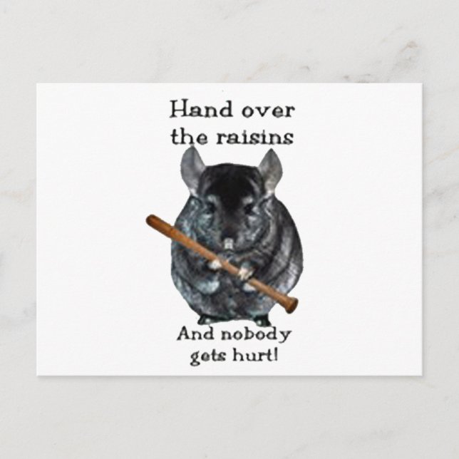 Postal Cute Raisin Mean Chinchilla (Anverso)