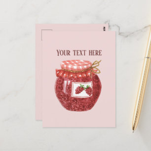 Postal Cute Raspberry jam jelly añadir texto